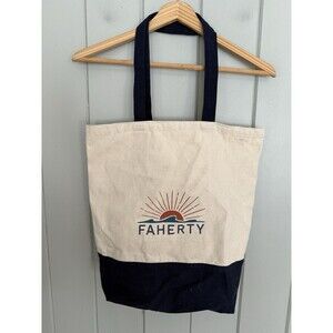 Faherty Women's Canvas Tote Bag Small Sized 14.5x16 Shoulder Strap Cotton
